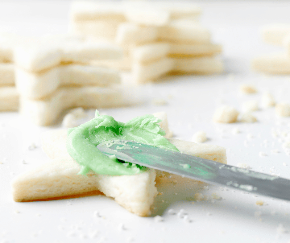 sugar cookie with green frosting